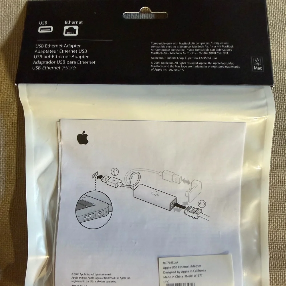 NWT Apple USB Ethernet Adapter in White